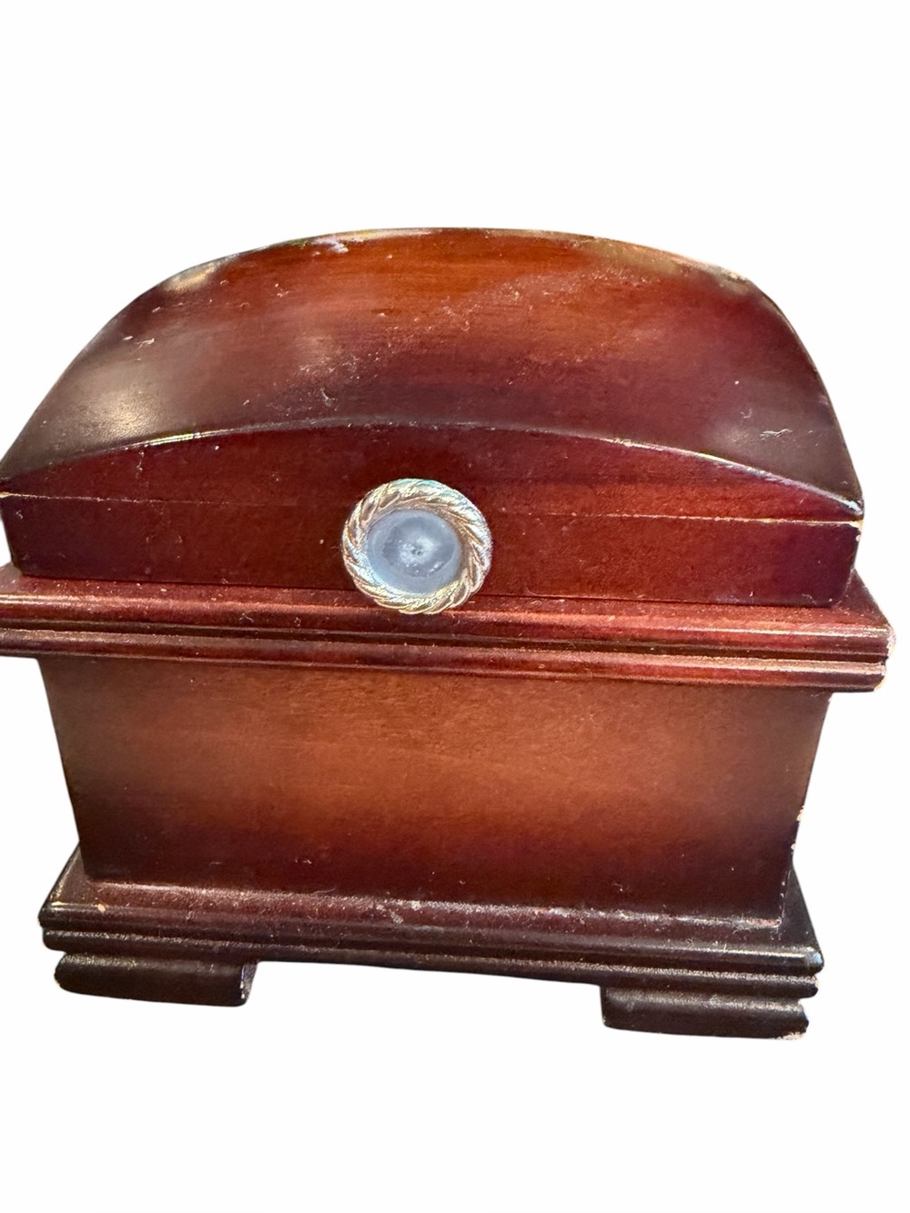 wooden vintage ring box with mirror